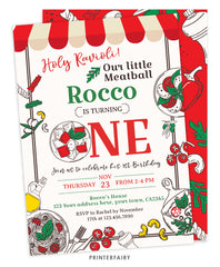 Trattoria 1st Birthday Invitation