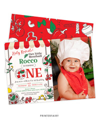Trattoria 1st Birthday Invitation with Photo