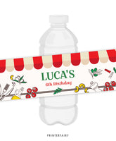 Italian Party Water Bottle Label