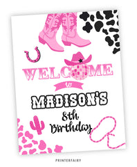Disco Cowgirl Welcome Sign
