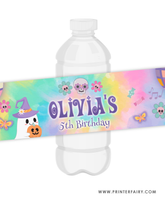 Groovy Halloween Water Bottle Label