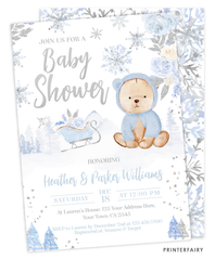 Winter Bear Baby Shower Invitation