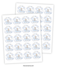 Winter Bear Baby Shower Cupcake Toppers