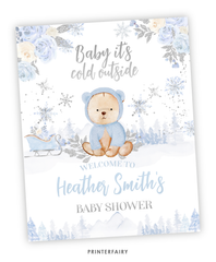 Winter Bear Baby Shower Welcome Sign