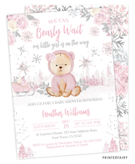Winter Bear Baby Shower Invitation