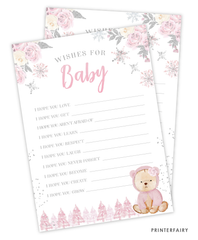 Winter Bear Baby Shower Wishes For Baby