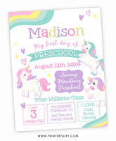 Back to School Unicorn Sign