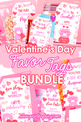 Valentine's Day Printable Tags Bundle of 7 Designs