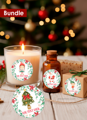 Set aus 4 runden Etiketten Vorlage