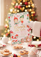 Editable Brunch with Santa Invitation Template