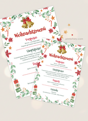 Weihnachtsmenü Flyer Vorlage