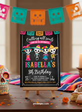 Dia de los Muertos Birthday Invitation