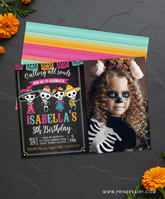 Dia de los Muertos Birthday Invitation with photo
