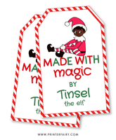 elf christmas gift tags