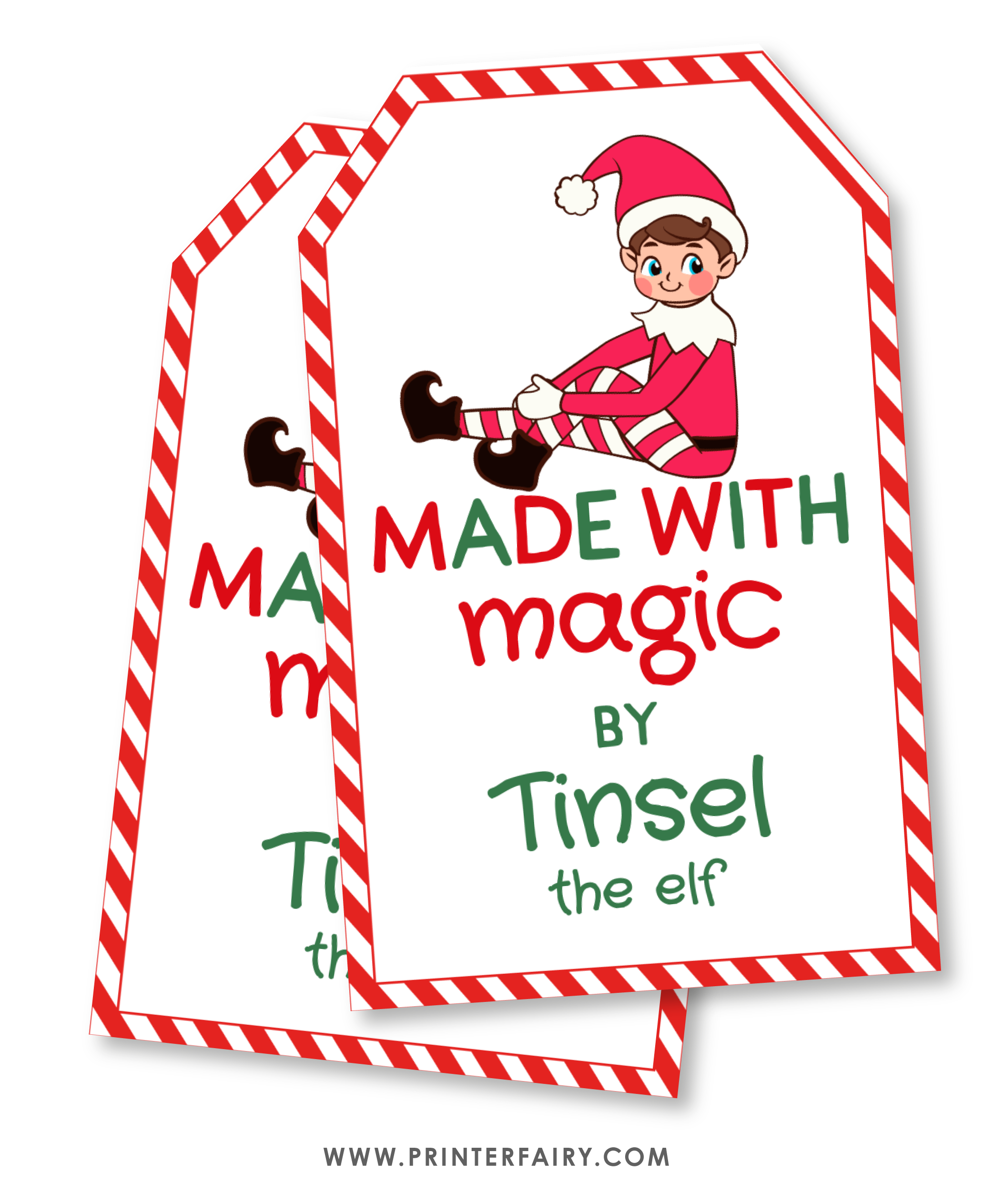 elf shelf printable gift tags