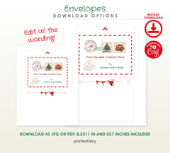 Christmas Elf Arrival, Goodbye Letter and Envelope