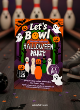 Halloween Bowling Party Invitation