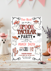 Cowgirl Ghost Halloween Party Invitation