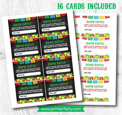 Fiesta Diaper Raffle Tickets, Baby Shower Game (Instant Download)