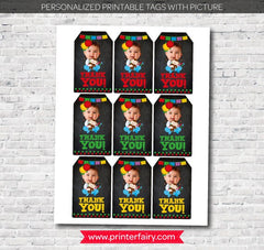 Personalized Fiesta Photo Thank You Tags (Digital Printable)