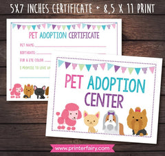 Puppy Birthday Party Printables, Pet Adoption Theme (Digital Download)