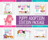 Pet Adoption Station Signs, Puppy Birthday Party Decor (Digital Files)