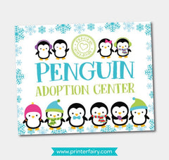 Penguin Adoption Center Sign and Certificate (Digital Files)