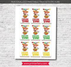 Personalized Fiesta Thank You Tags, Baby Photo, 1st Birthday (Digital)