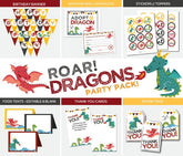 Dragon Birthday Party Printables, Decor Package (Digital Download)