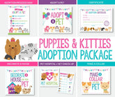 Puppy & Kitty Adoption Station Printables, Pet Adoption Center (Digital Download)