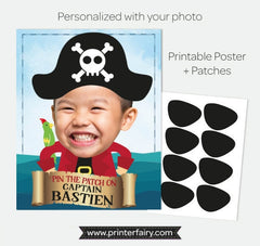 Personalized Pirate Party Pin the Patch Game (Digital Printable)