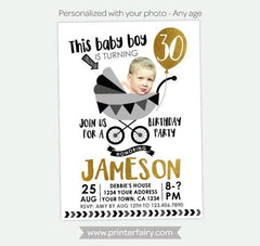 Funny Photo Adult Birthday Invitation, Any Age (Digital Invite)