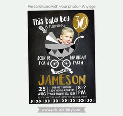 Funny Photo Adult Birthday Invitation, Any Age (Digital Invite)