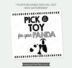 Panda Party Activity, Pick a Toy, Pet Adoption Party, INSTANT DOWNLOAD