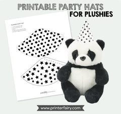 Printable Mini Hats for Plushies, Panda Party Sign (Digital Download)