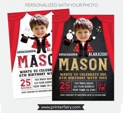 Personalized Magic Show Birthday Invitation with Photo (Digital)