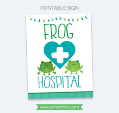 Frog Hospital Sign, Vet Checkup, Adoption Certificate (Printable Download)