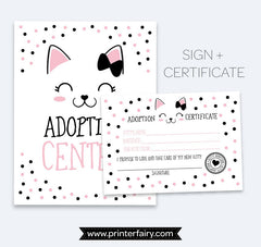 Kitty Cat Adoption Party Package, Printable Decor (Instant Download)
