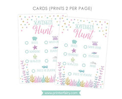 Mermaid Scavenger Hunt Game, Under the Sea Party (Digital Download)
