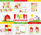 Farm Birthday Party Decorations, Banner, Tags (Digital Download)