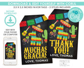 Fiesta Favor Tags, Editable Cinco de Mayo Thank You Tags (Instant Download)