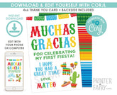 Editable Fiesta Thank You Cards, Cinco de Mayo (Instant Download)