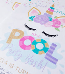 Editable Unicorn Pool Party Invitation (Instant Download)