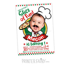 Personalized Pizza Birthday Invitation, Chef Party (Digital Download)