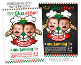 Pizza Twins Birthday Invitation with Photo (Digital)