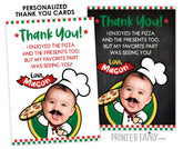 Pizza Photo Thank You Cards, Personalized Birthday (Digital Printable)
