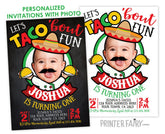 Taco Birthday Invitation with Photo, Fiesta Invite (Digital Download)