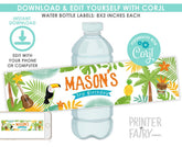 Luau Water Bottle Labels, Hawaiian Birthday Party (INSTANT DOWNLOAD)