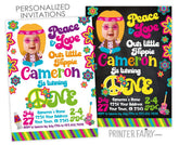 Personalized Hippie Birthday Invitation with Photo (Digital Invite)