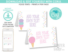 Editable Food Tent Cards, Printable Food Labels (Digital Download)